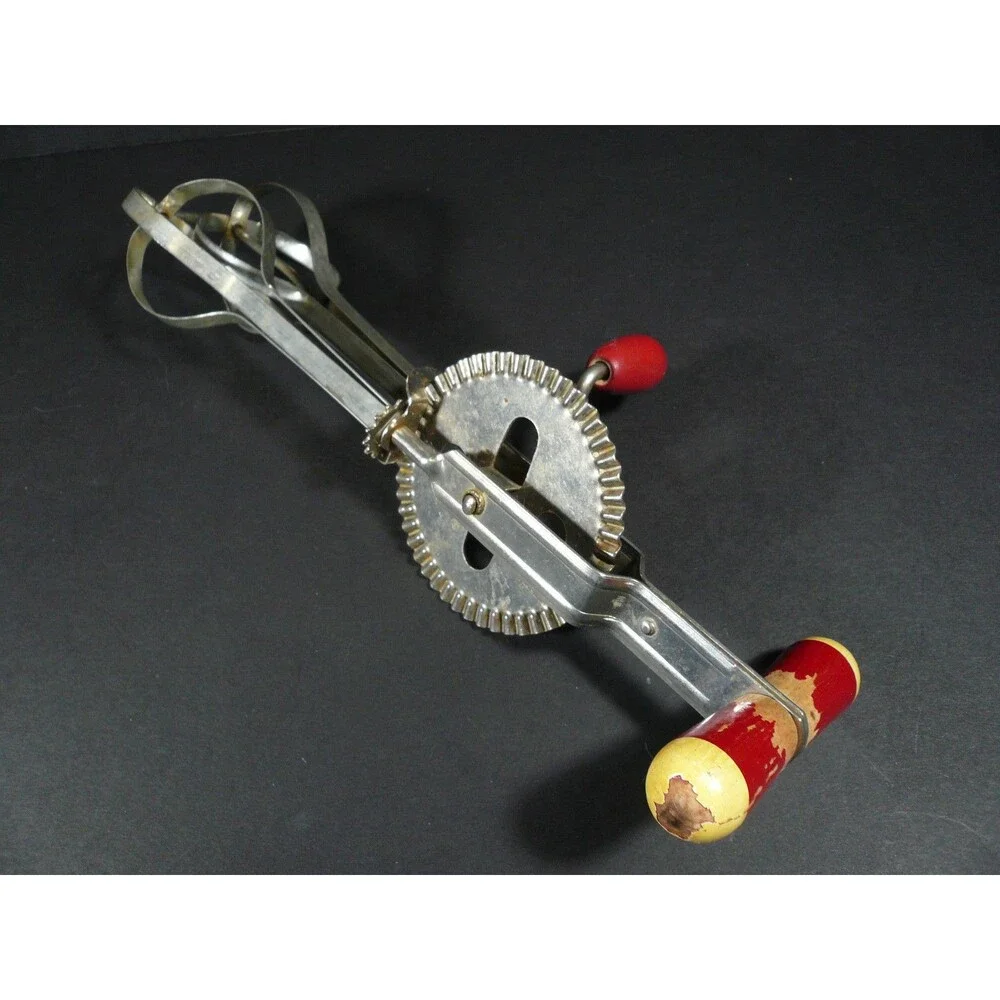 Vintage EKCO A&J High Speed Super Center Drive Egg Beater Hand Mixer USA
